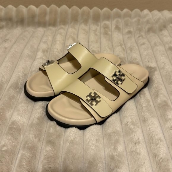 Tory Burch Shoes - Tory Burch Turnlock Sport Slide Ash Cloud Women’s Size 7.5